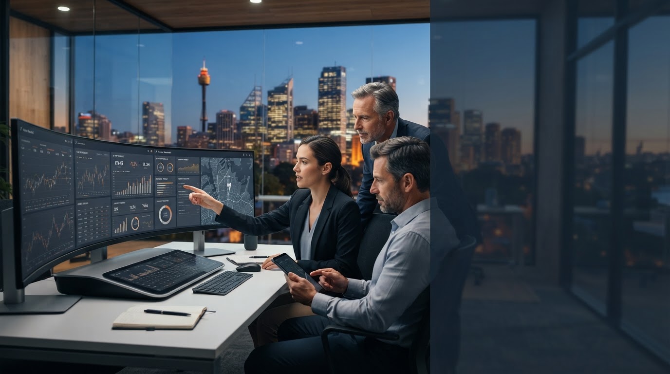 Falcon Waardholt AI data analysis terminal displaying real-time market metrics